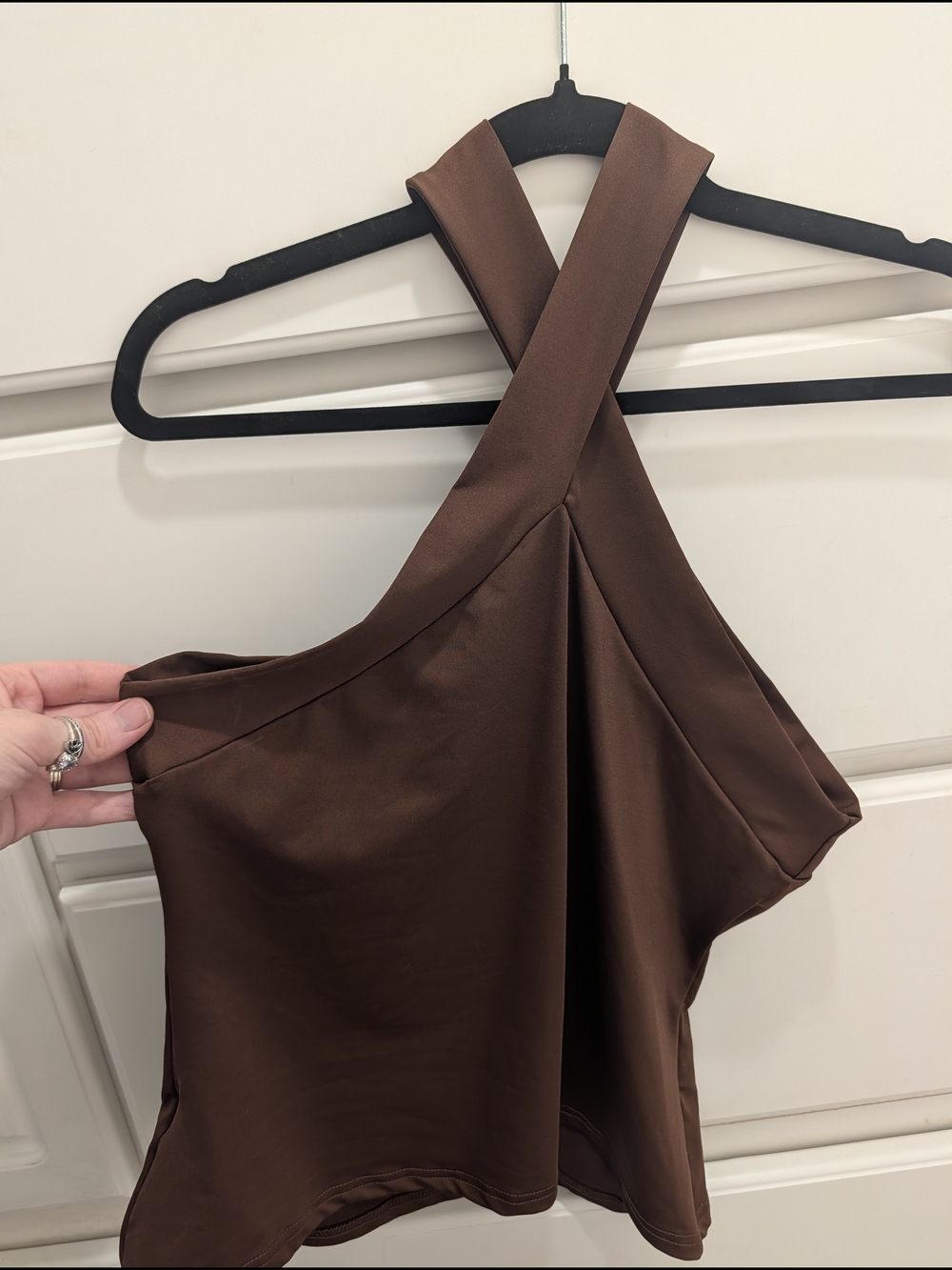 SHEIN Brown Crisscross Tank Top